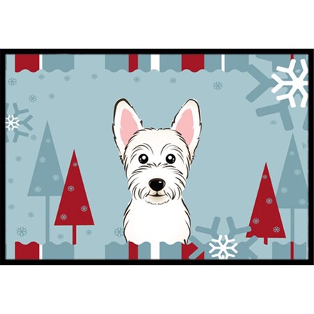 Carolines Treasures Winter Holiday Westie Indoor and Outdoor Mat- 18 x 27 in. BB1722MAT